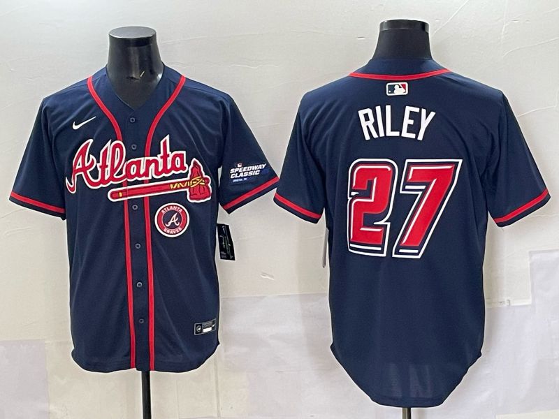 Men Atlanta Braves #27 Riley Drak Blue Nike 2025 MLB Jersey style 09